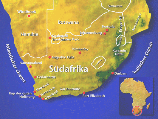 Landkarte Südafrika